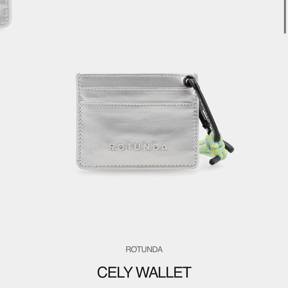 Rotunda for free people Shiny Silver Shoulder Bag with Amber Chain w/ wallet - Picture 9 of 11